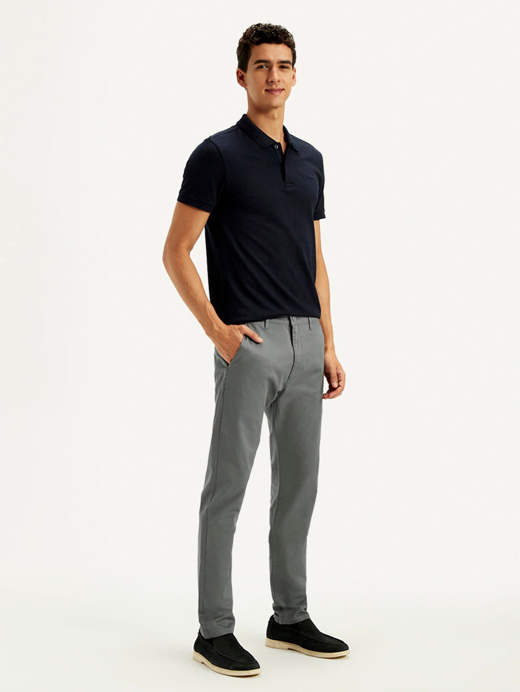 Men's Grey Slim Tapered Fit Chinos - 051069aa-a6c8-48a4-bd87-52d12c5b1701 View