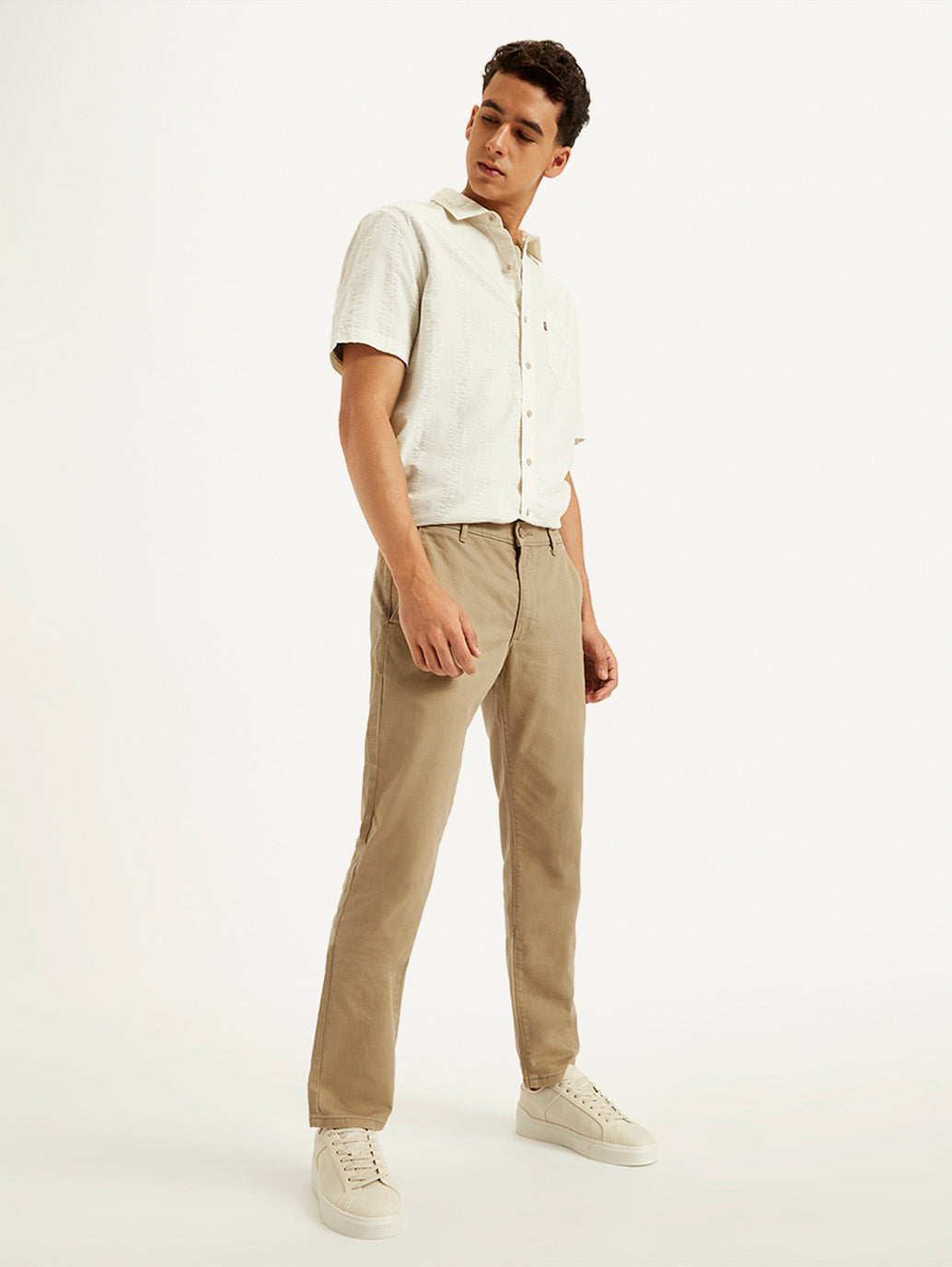 Men's Beige Slim Fit Chinos