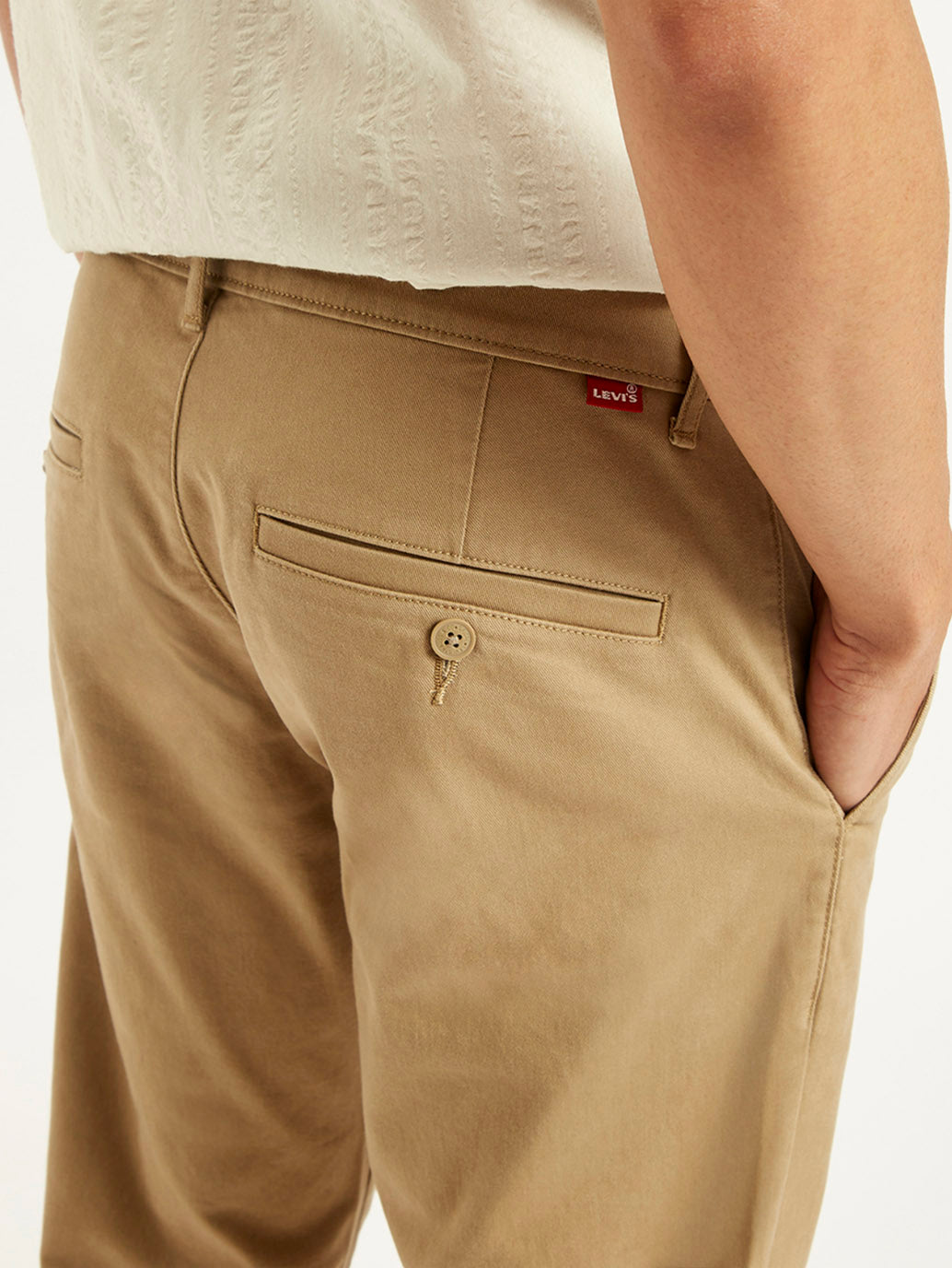 Men's Beige Slim Fit Chinos