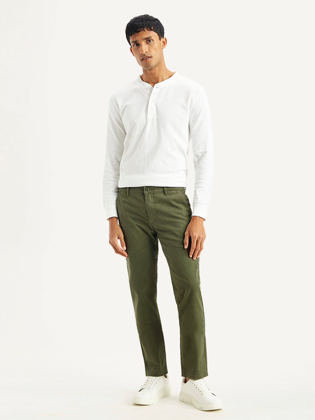 Men's Olive Slim Fit Chinos