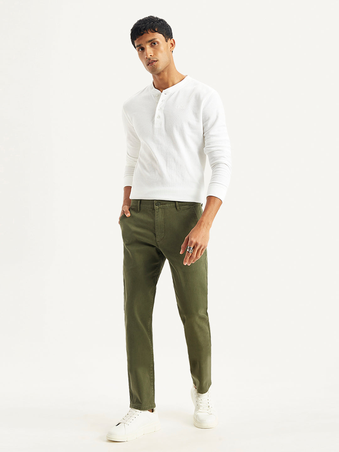 Men's Olive Slim Fit Chinos