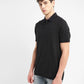 Men's Self Design Slim Fit Polo T-shirt