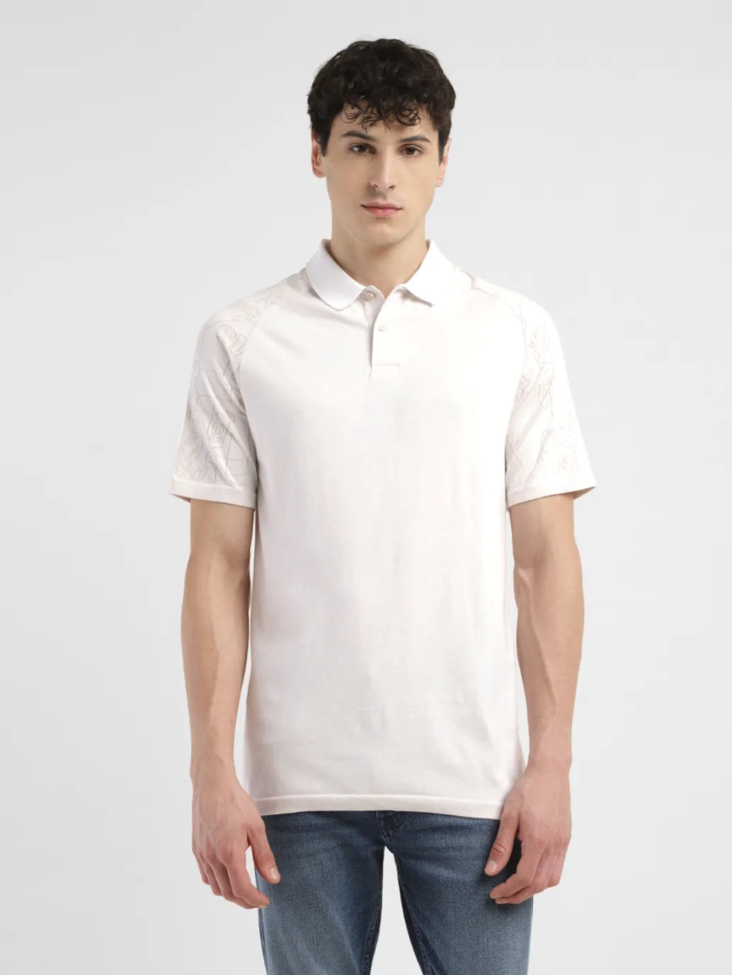 Men's Brand Logo Slim Fit Polo T-shirt