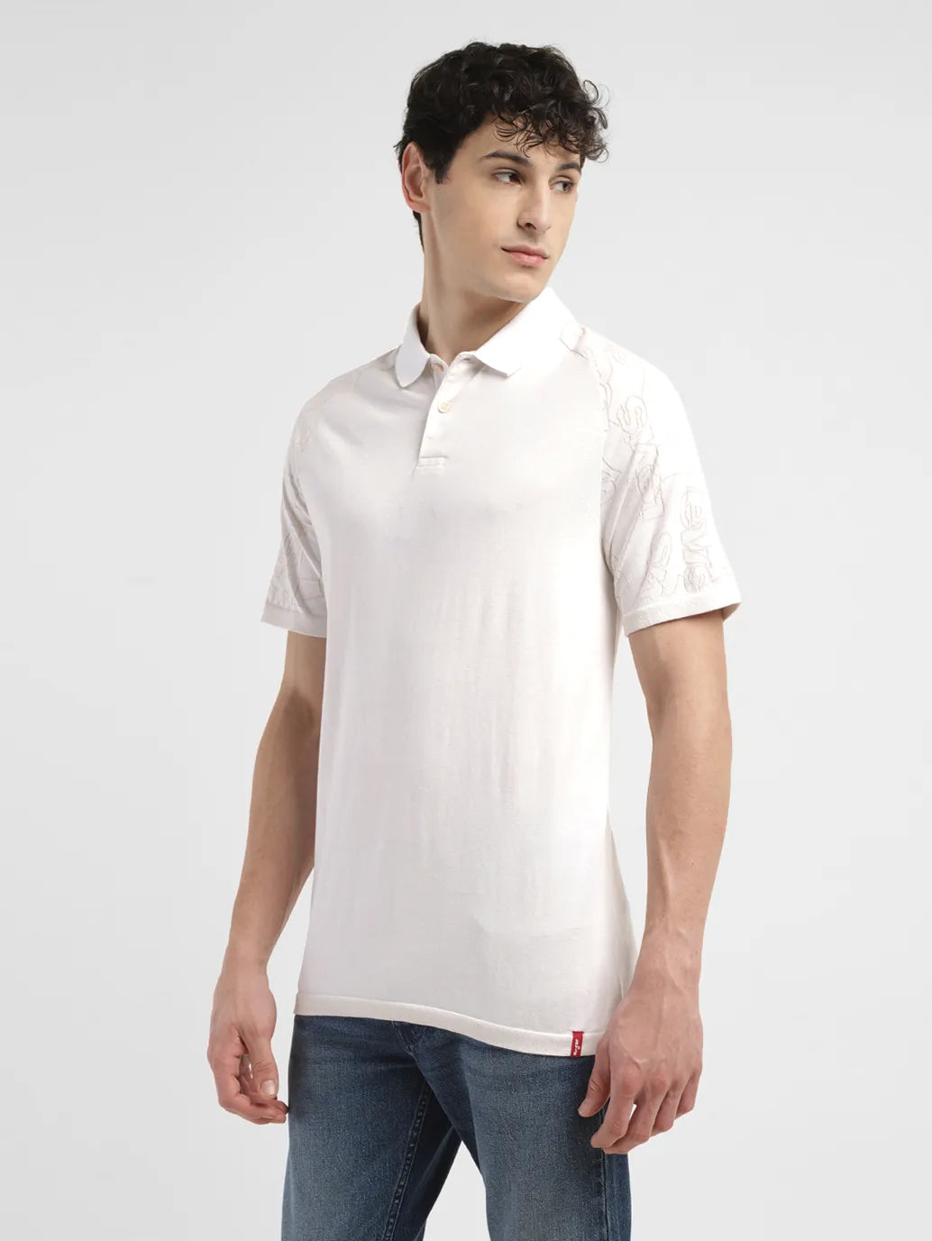 Men's Brand Logo Slim Fit Polo T-shirt