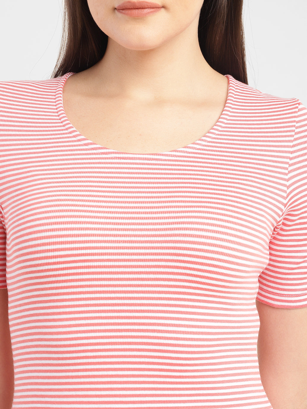 Women's Striped Round Neck T-shirt