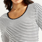 Women's Striped Black Scoop Neck Top