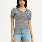 Women's Striped Slim Fit T-Shirt - Front View