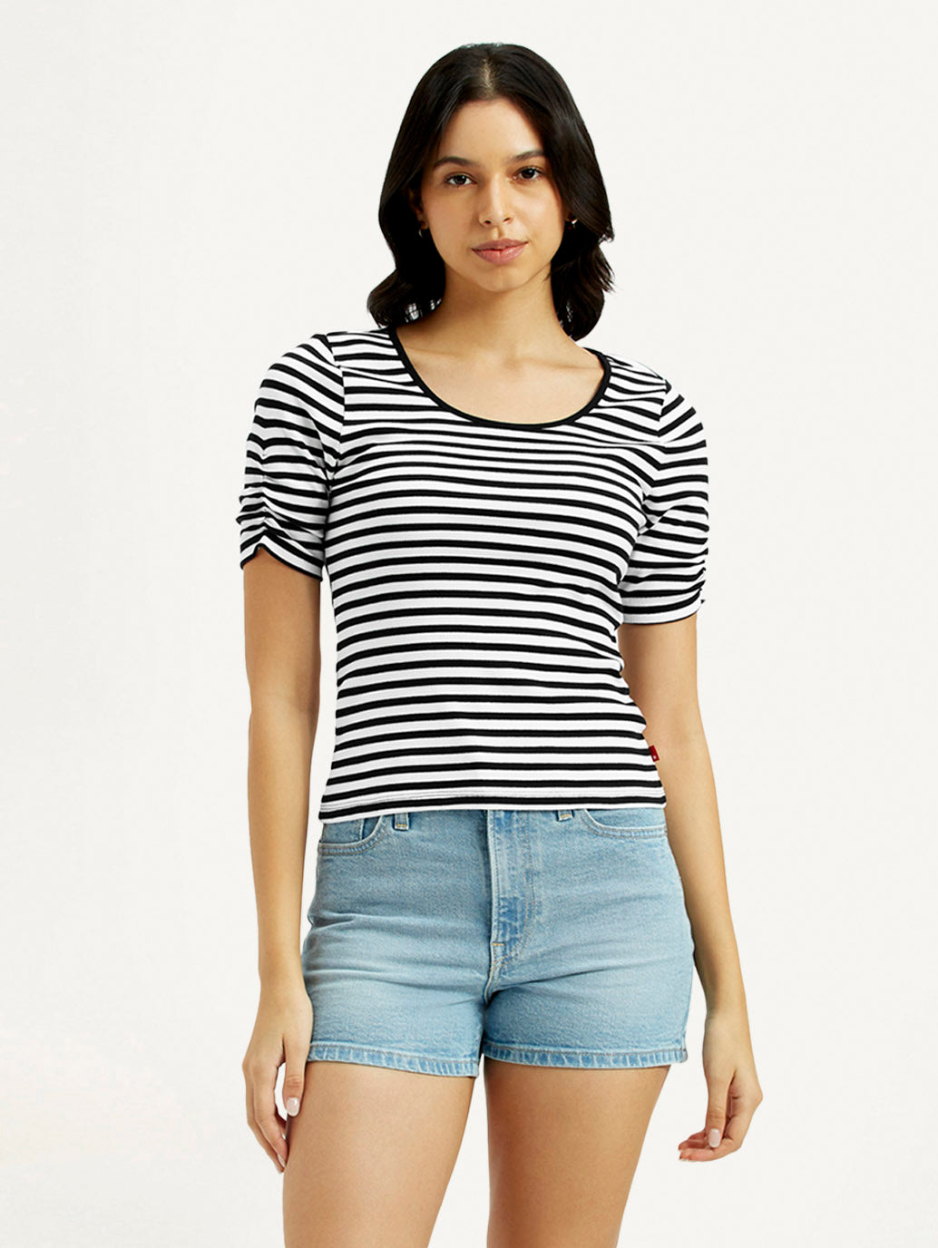 Women's Striped Slim Fit T-Shirt - Front View