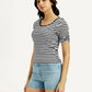 Women's Striped Slim Fit T-Shirt - Side View