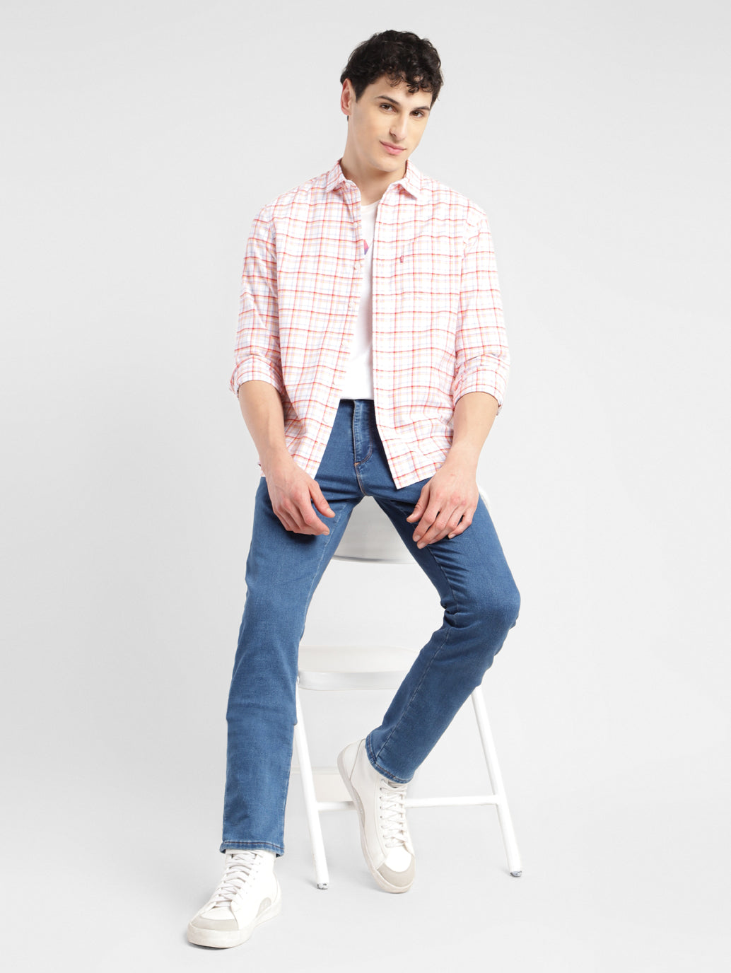 Men's 65504 Blue Skinny Fit Mid Rise Jeans