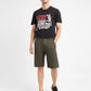 Men's Olive Tapered Shorts