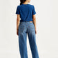 Women's Mid Rise 94 Baggy Wide Leg Blue Jeans