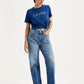 Women's Mid Rise 94 Baggy Wide Leg Blue Jeans