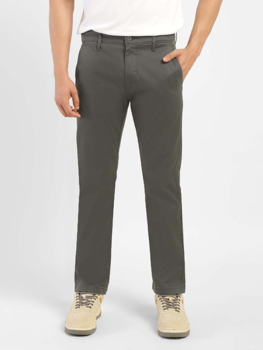 Men's Grey Slim Fit Trousers