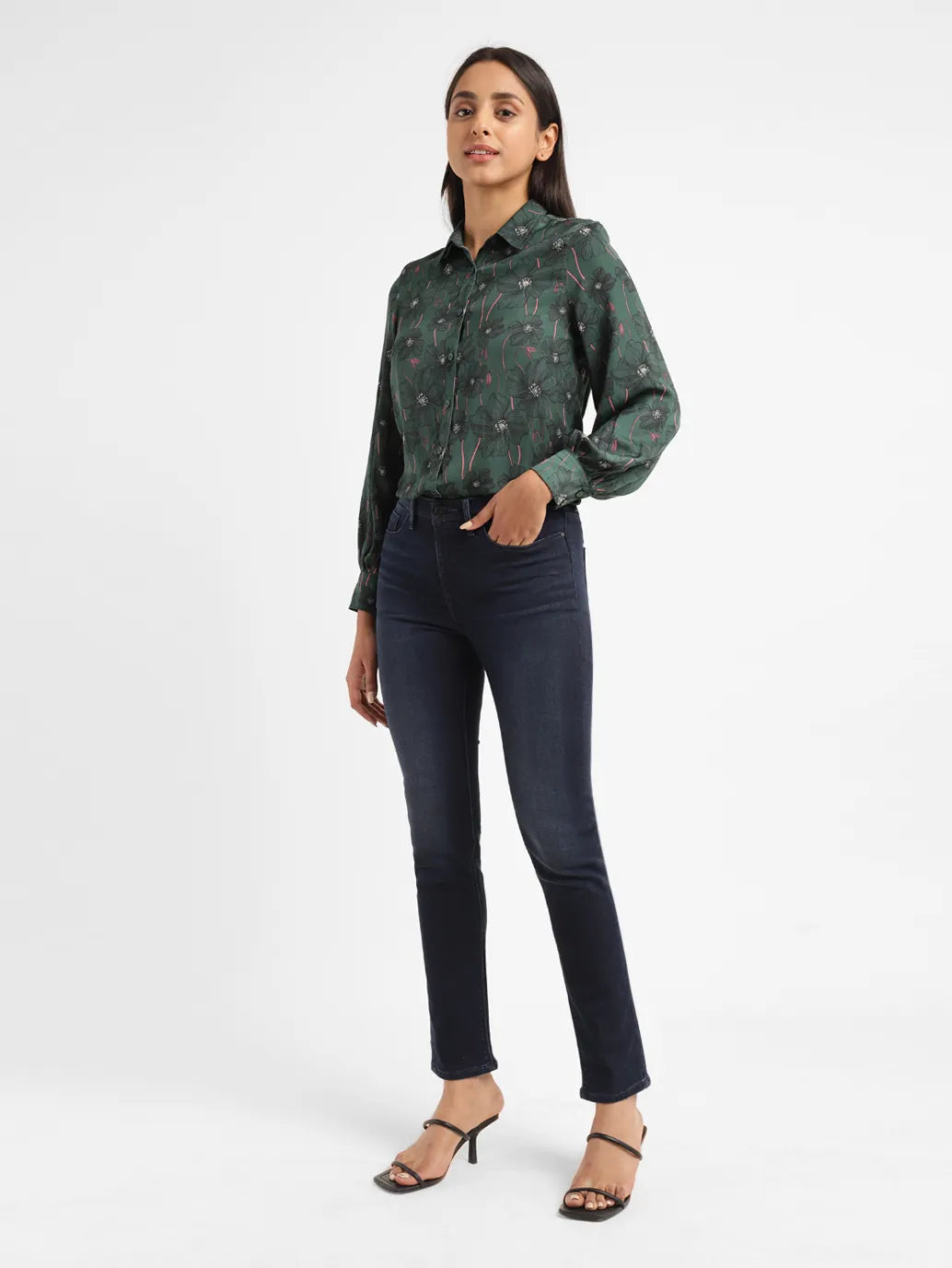 Women's Redloop 724 Blue Slim Straight Fit High Rise Jeans