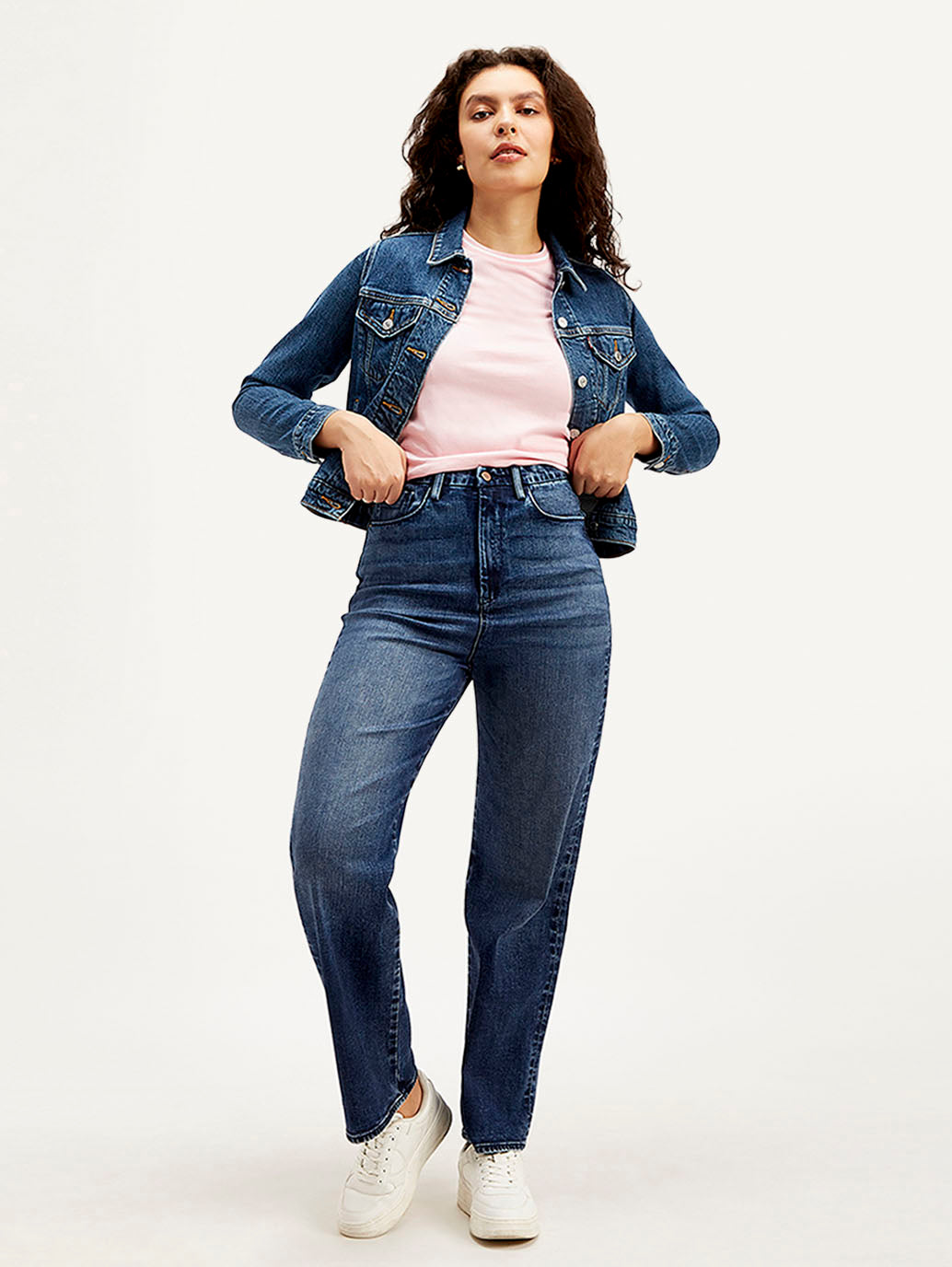 Women's Redloop 724 Blue Slim Straight Fit High Rise Jeans