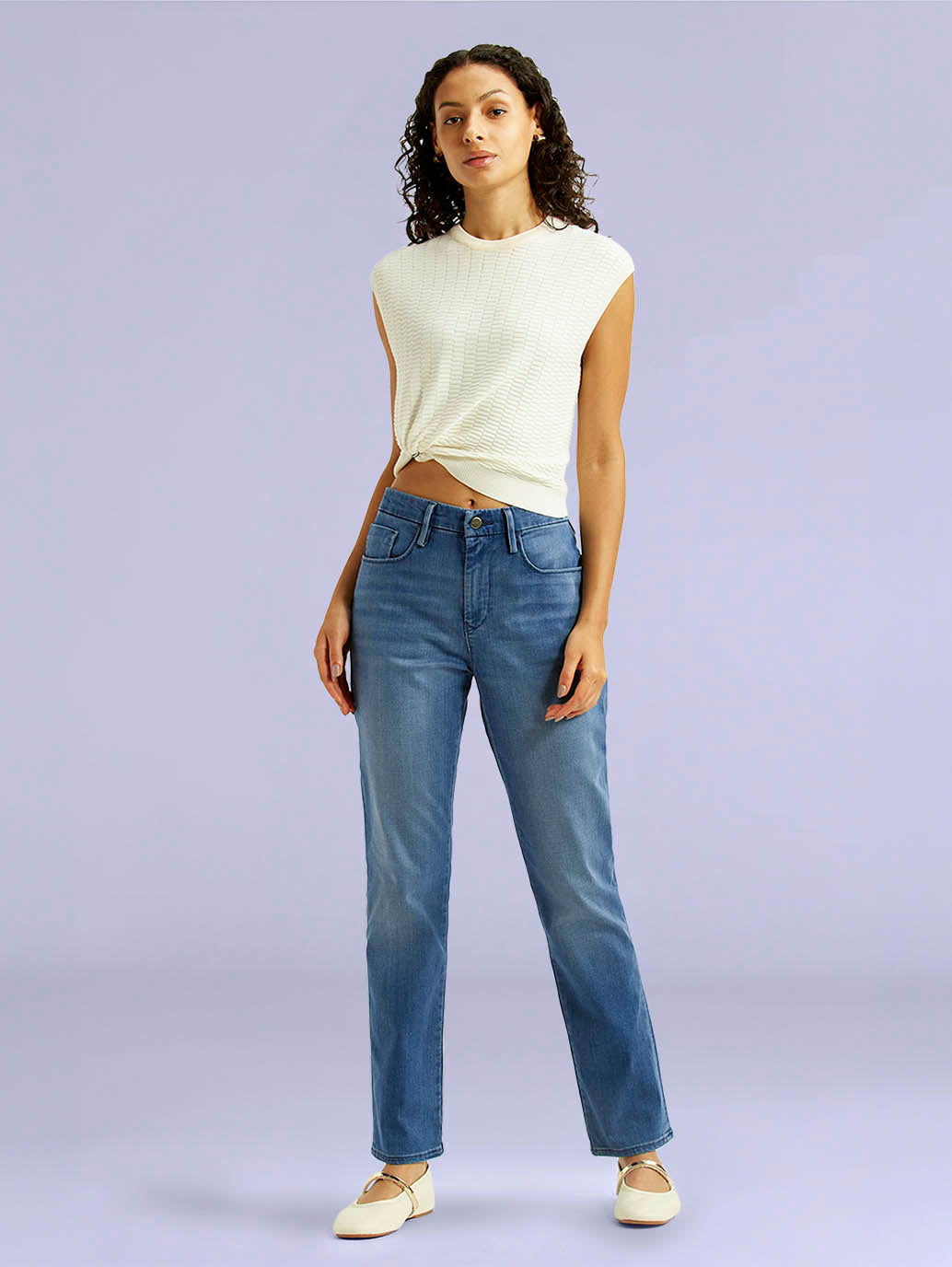 Women's 724 Blue Slim Straight Fit High Rise Redloop Jeans