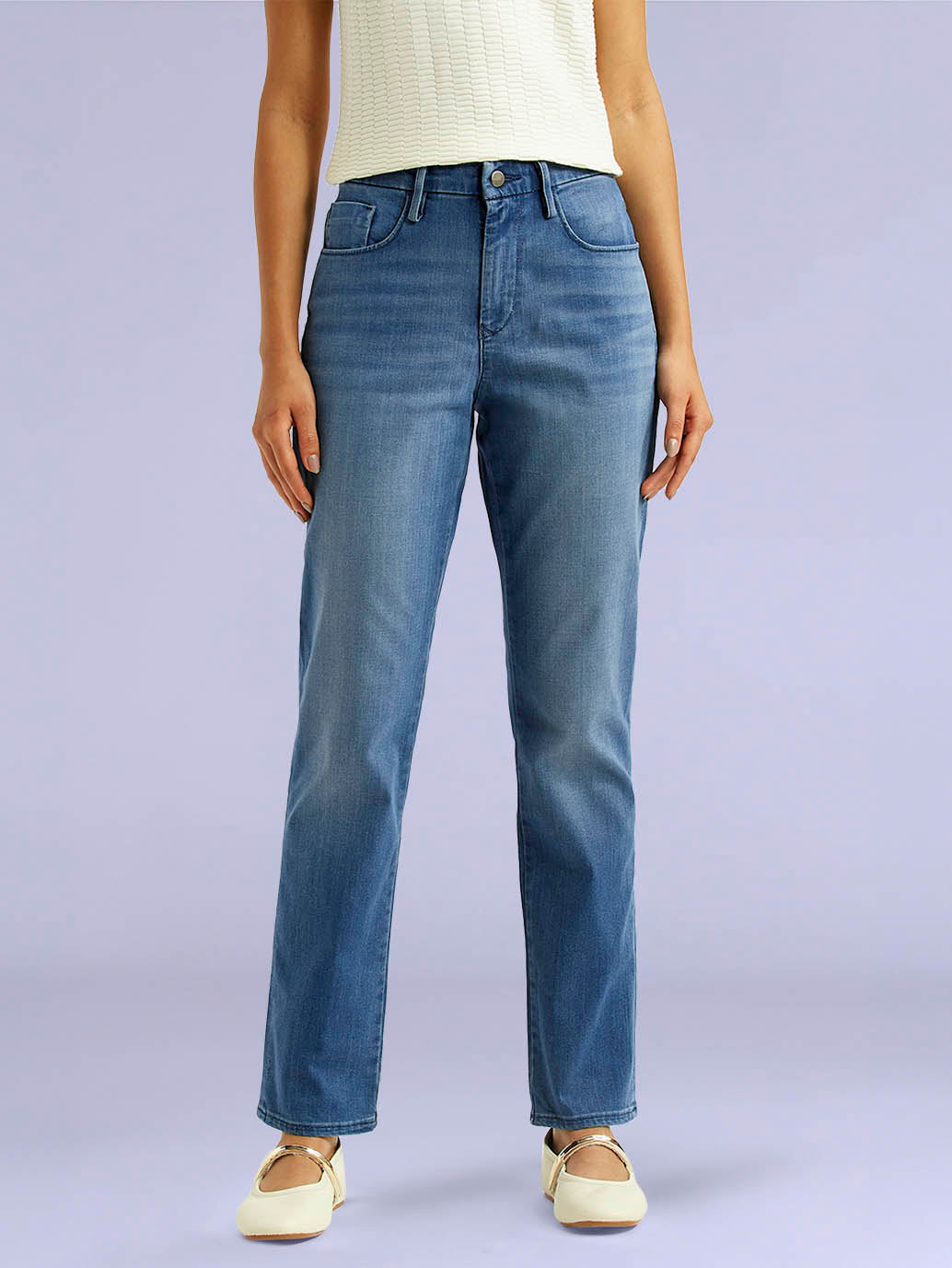 Women's 724 Blue Slim Straight Fit High Rise Redloop Jeans - Front View