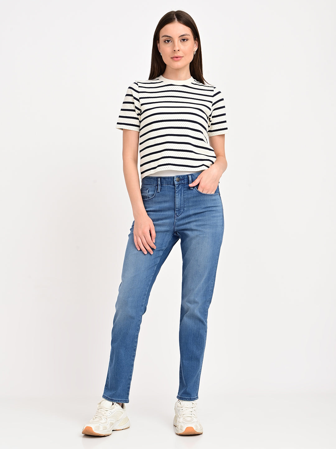 Women's 724 Blue Slim Straight Fit High Rise Redloop Jeans - 6 View