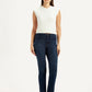 Women's Redloop 724 Dark Blue Slim Straight Fit High Rise Jeans - Front View