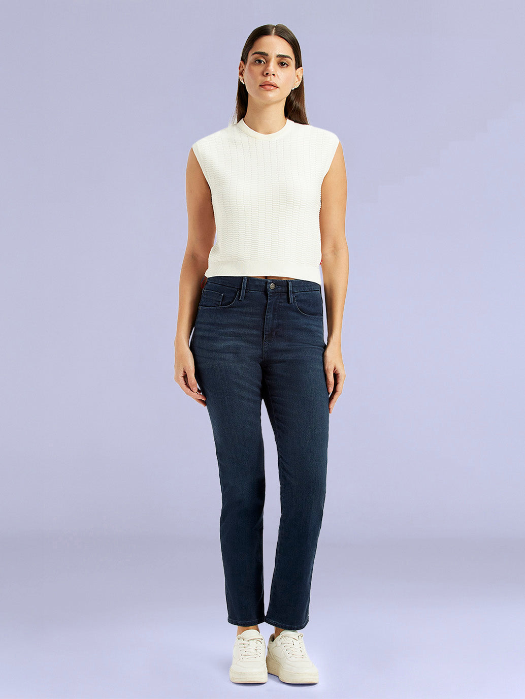 Women's Redloop 724 Dark Blue Slim Straight Fit High Rise Jeans - afbf36eb-4d72-4278-8e39-a51f87439af5 View