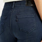 Women's Redloop 724 Dark Blue Slim Straight Fit High Rise Jeans - Detail View