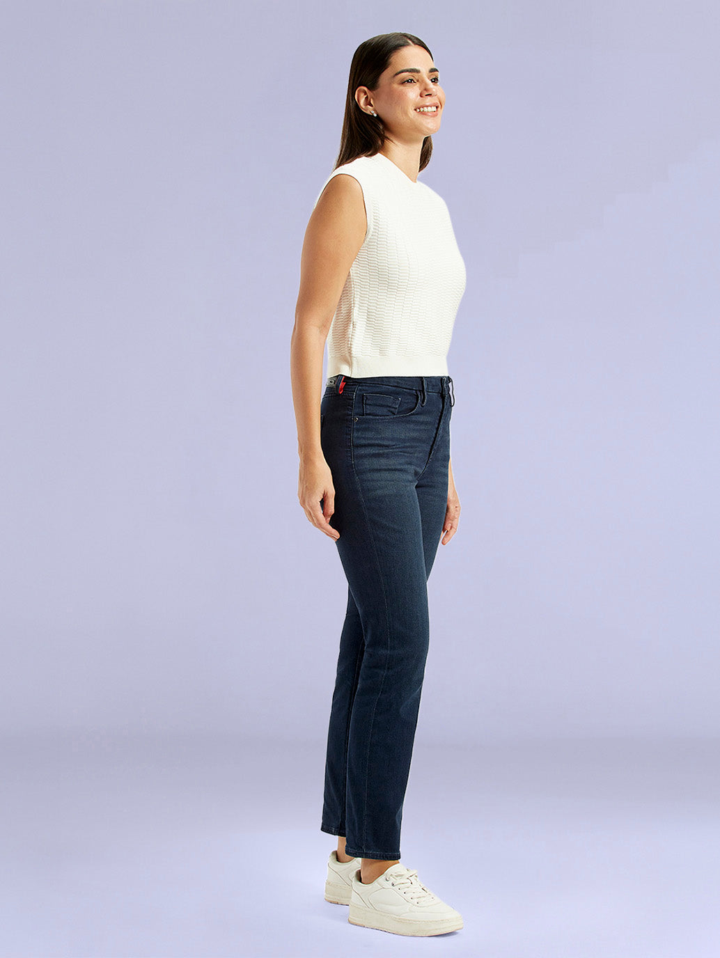 Women's Redloop 724 Dark Blue Slim Straight Fit High Rise Jeans - 4435f7e5-9770-4c7e-8df9-5c6d26774ef6 View