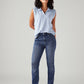 Women's 724 Blue Slim Straight Fit High Rise Redloop Jeans - Styleshot View