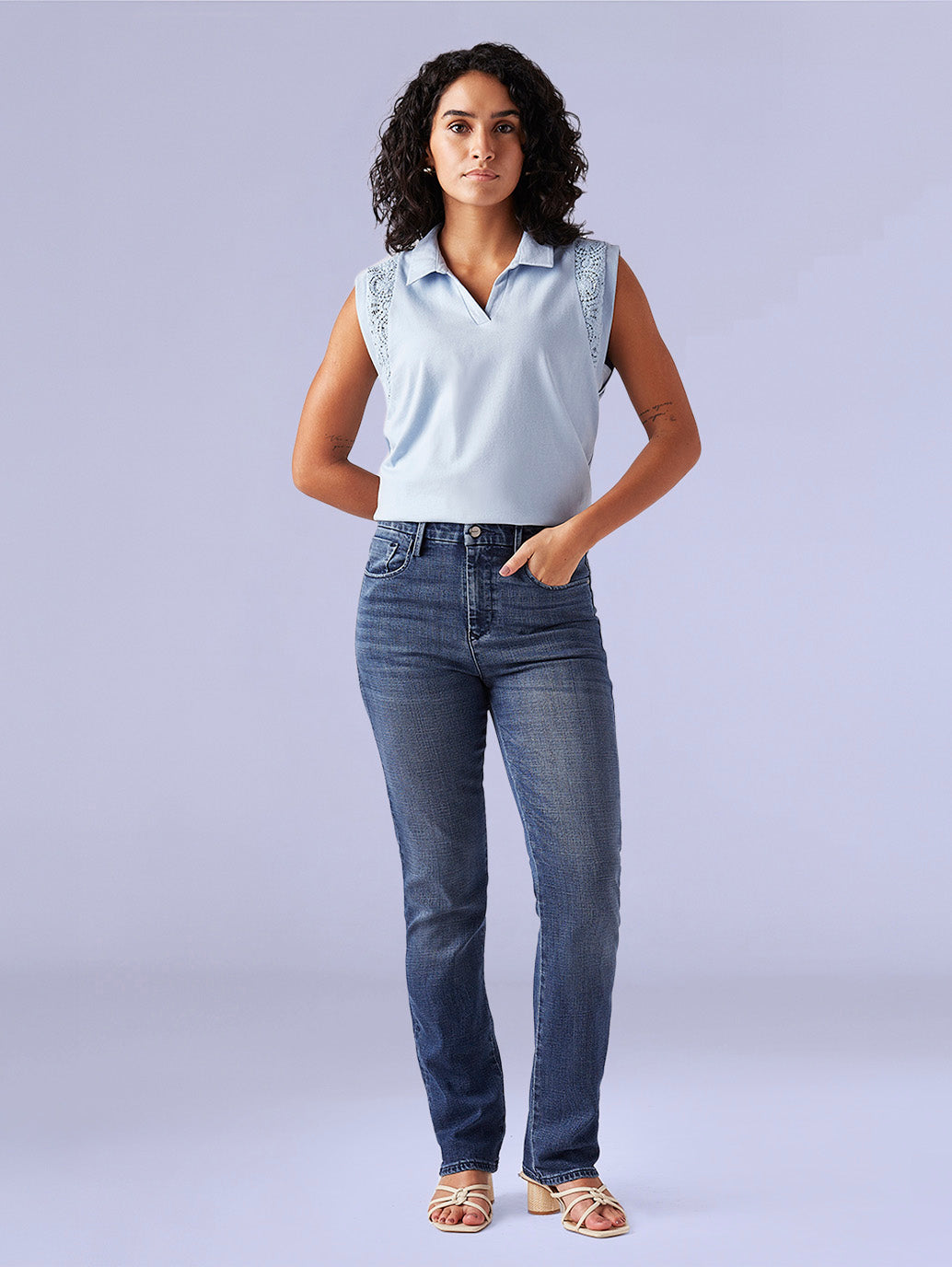 Women's 724 Blue Slim Straight Fit High Rise Redloop Jeans - c4c896ba-e293-49ae-a5d9-213d2e3700bf View