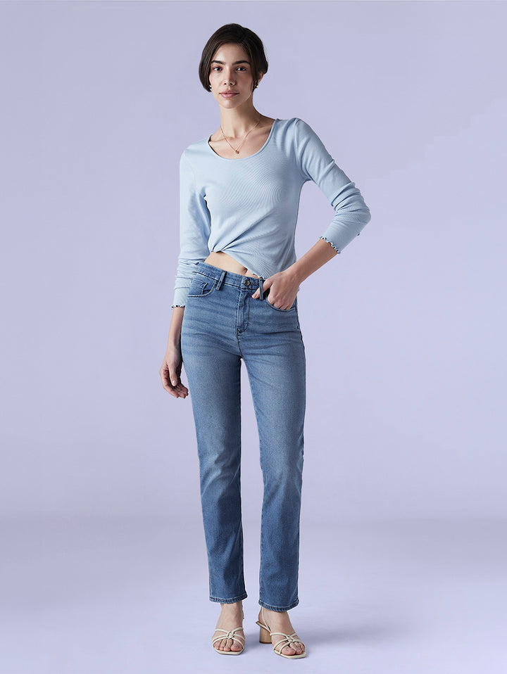 Women's 724 Dark Indigo Slim Straight Fit High Rise Redloop Jeans