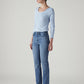Women's 724 Blue Slim Straight Fit High Rise Redloop Jeans - Side View