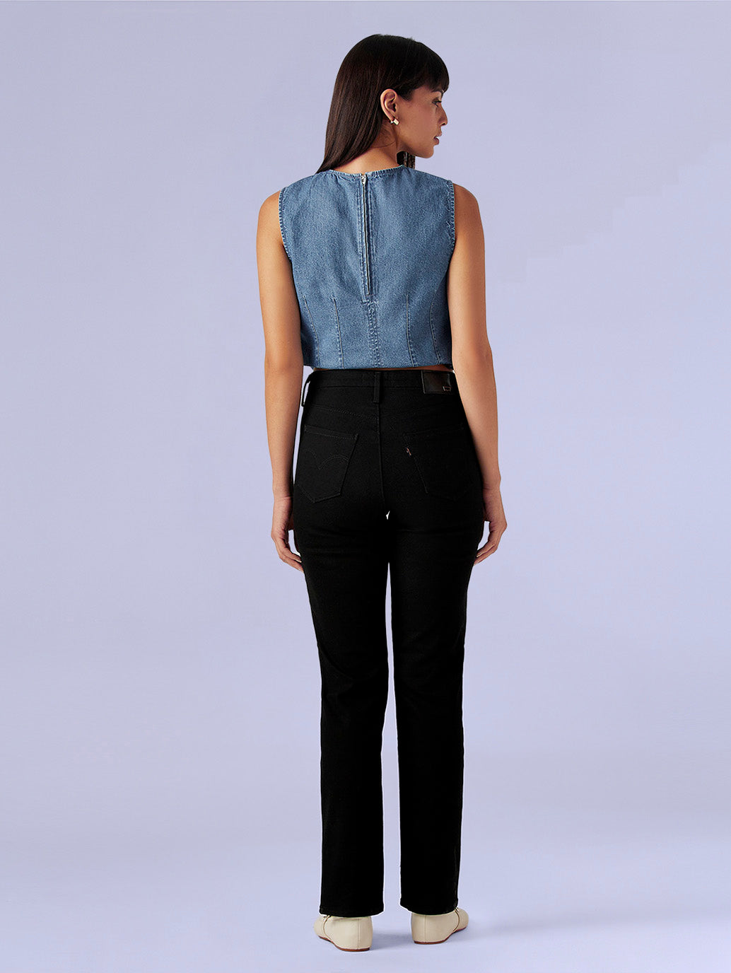 Women's 724 Black Slim Straight Fit High Rise Redloop Jeans - 49e11db4-c4d0-44c3-822e-c34526b097e4 View