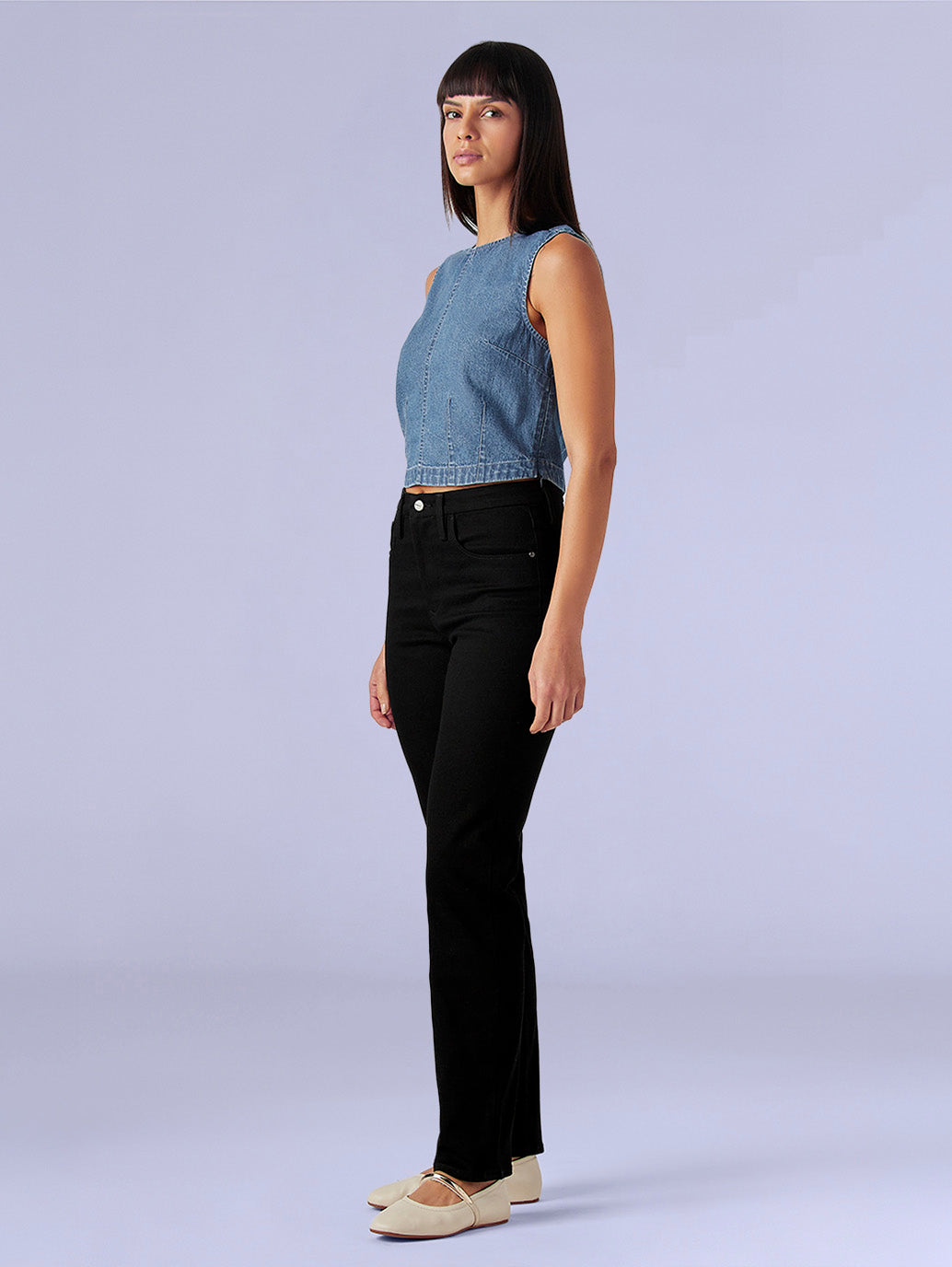Women's 724 Black Slim Straight Fit High Rise Redloop Jeans - 530d2a08-06b3-4058-bd64-7cc26b0c4996 View