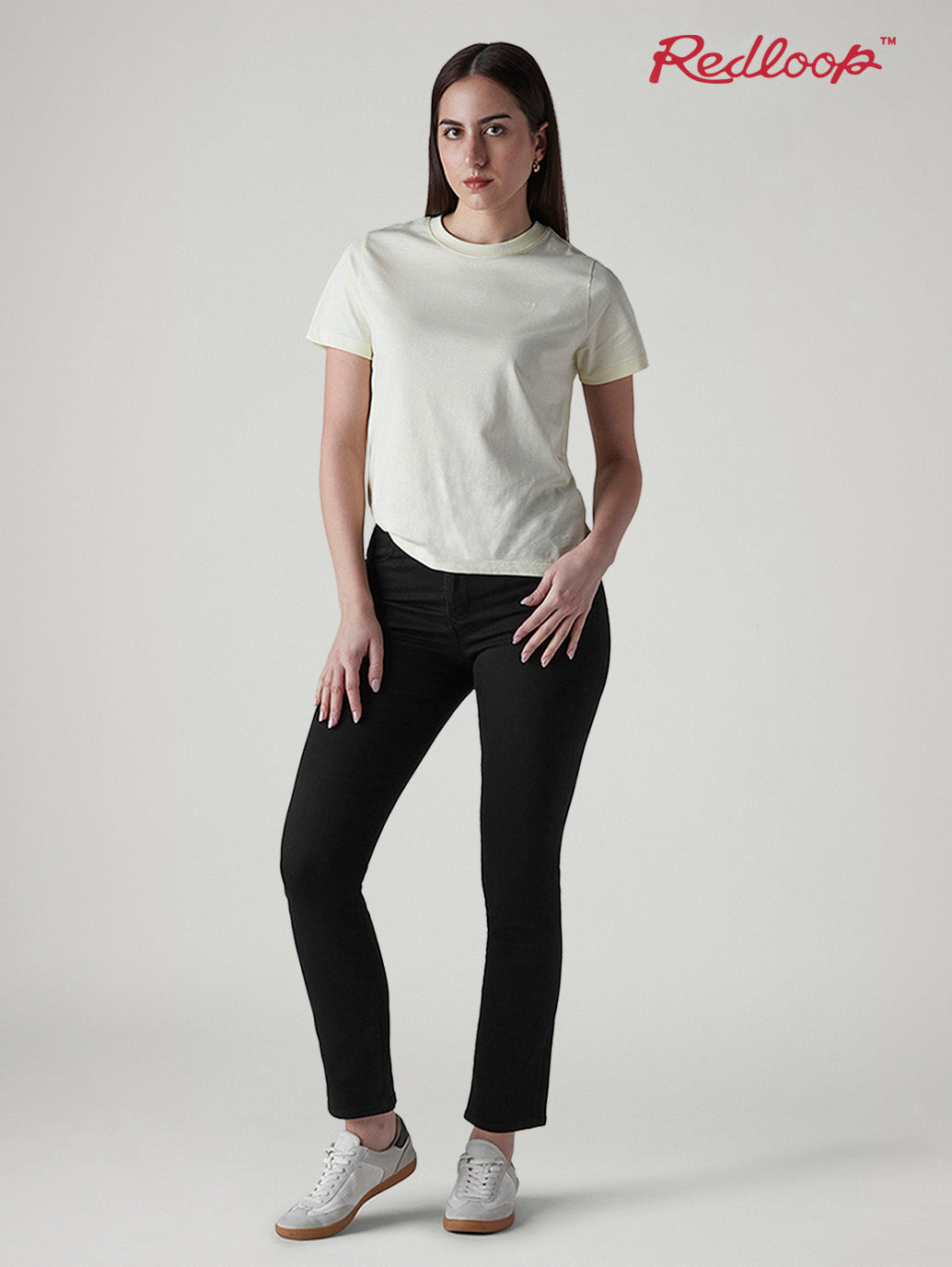 Women's 724 Black Slim Straight Fit High Rise Redloop Jeans
