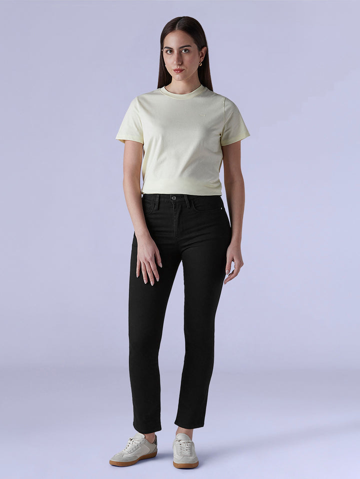 Women's 724 Black Slim Straight Fit High Rise Redloop Jeans