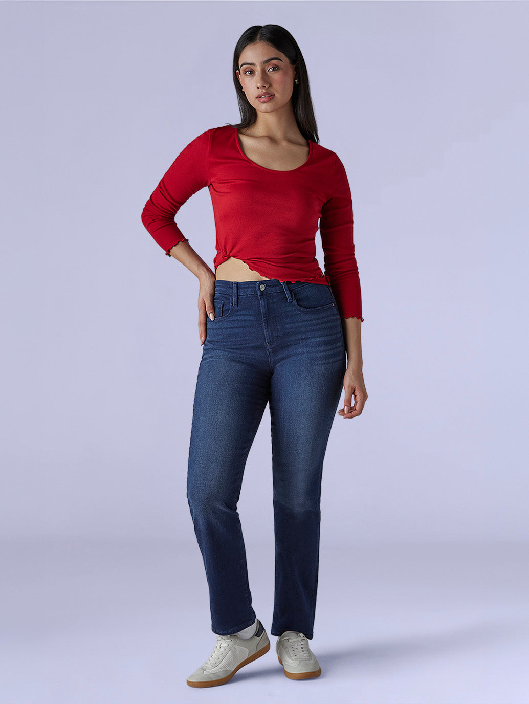 Women's 724 Dark Indigo Slim Straight Fit High Rise Redloop Jeans