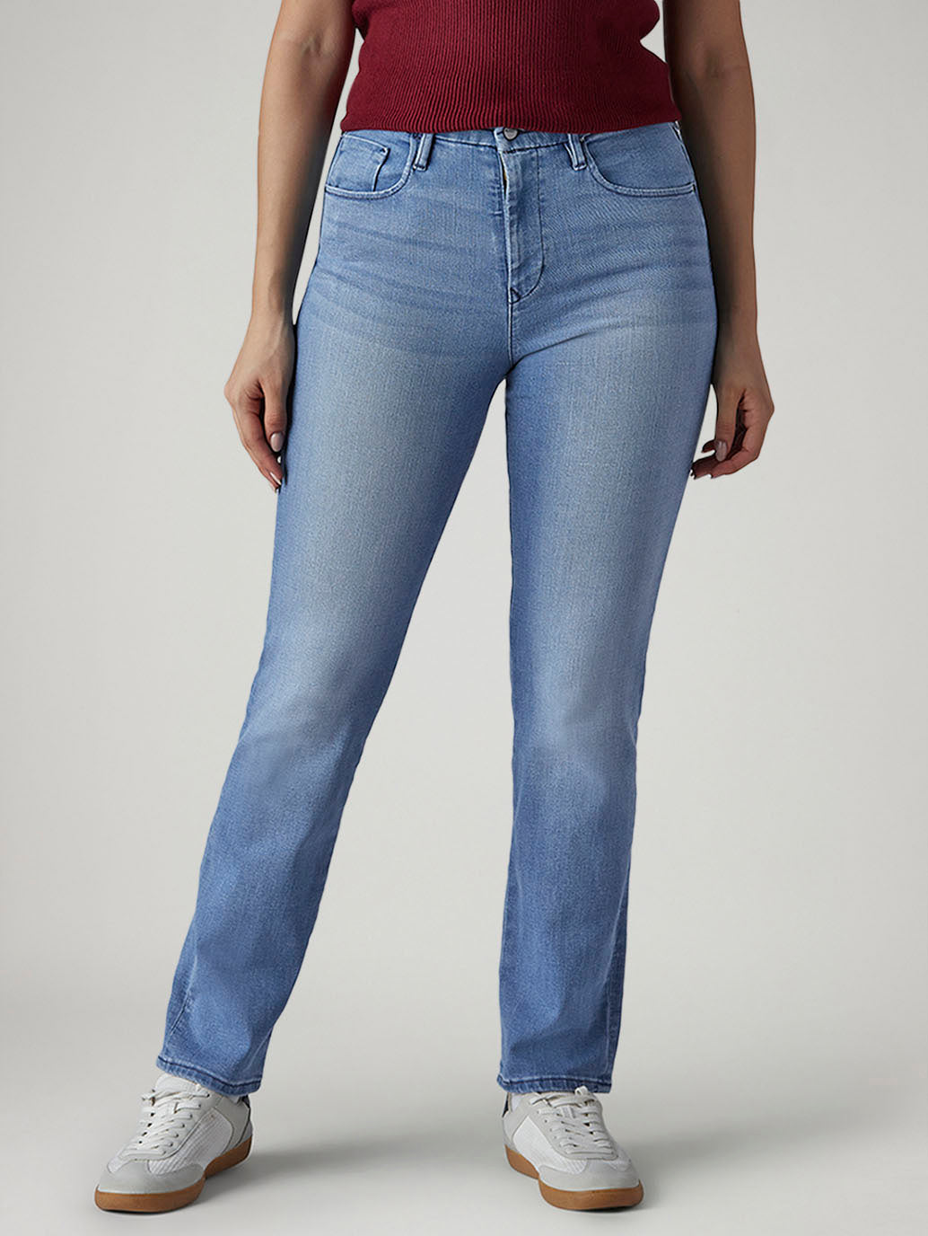 Women's 724 Light Indigo Slim Straight Fit High Rise Redloop Jeans - 20 View