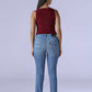 Women's 724 Light Indigo Slim Straight Fit High Rise Redloop Jeans - Back View