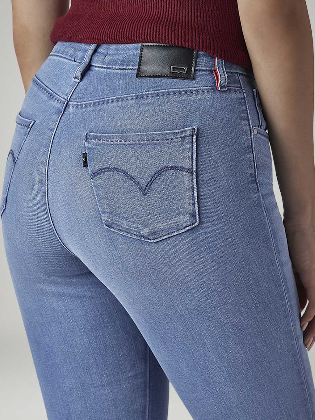 Women's 724 Light Indigo Slim Straight Fit High Rise Redloop Jeans - 20 View