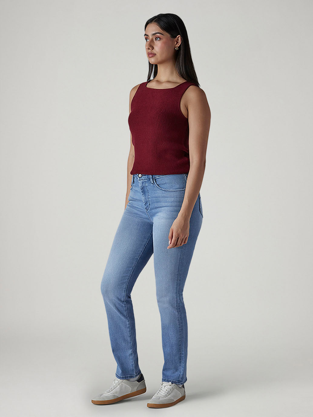 Women's 724 Light Indigo Slim Straight Fit High Rise Redloop Jeans - 20 View