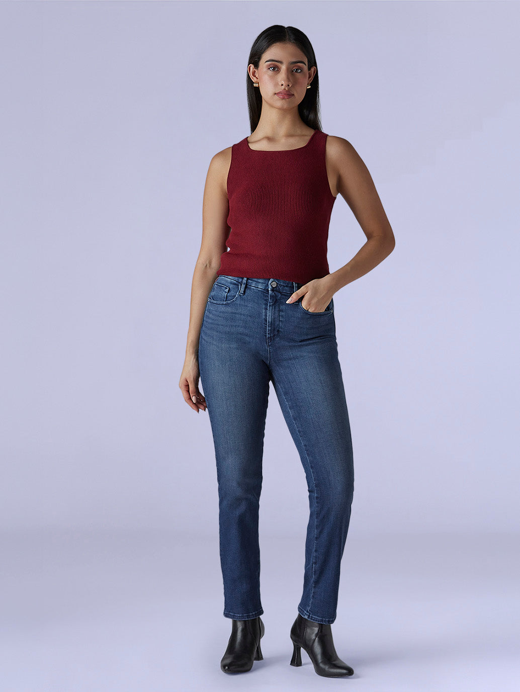 Women's 724 Dark Indigo Slim Straight Fit High Rise Redloop Jeans - 5efb45ca-655a-4aef-b1b2-5a8b018734ae View