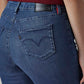 Women's 724 Dark Indigo Slim Straight Fit High Rise Redloop Jeans - Detail View