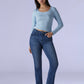 Women's 724 Med Indigo Slim Straight Fit High Rise Redloop Jeans - Front View