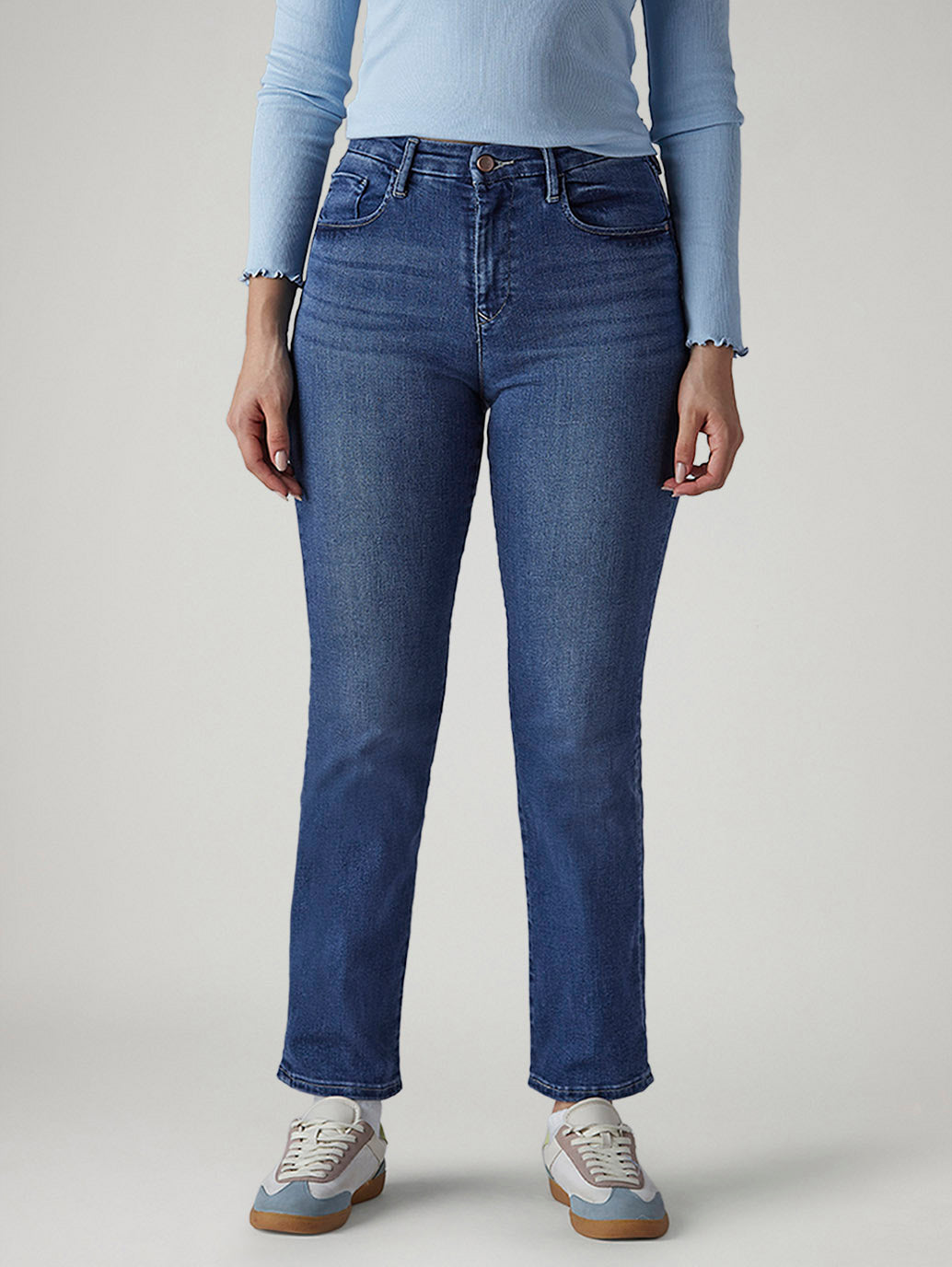 Women's 724 Med Indigo Slim Straight Fit High Rise Redloop Jeans - 20 View