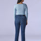 Women's 724 Med Indigo Slim Straight Fit High Rise Redloop Jeans - Back View