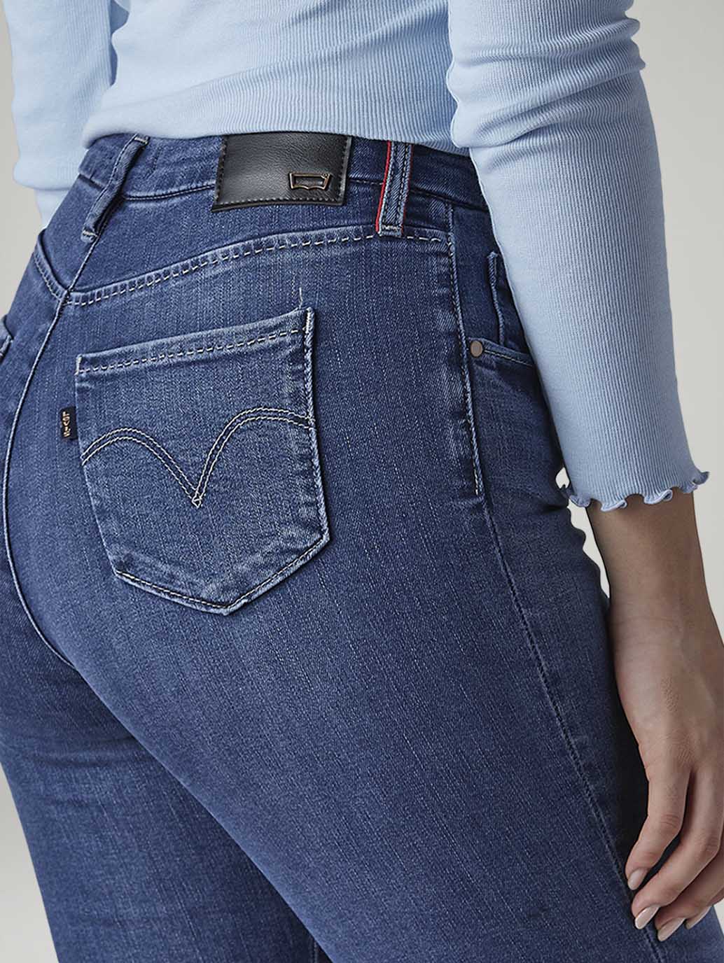 Women's 724 Med Indigo Slim Straight Fit High Rise Redloop Jeans - 20 View