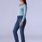 Women's 724 Med Indigo Slim Straight Fit High Rise Redloop Jeans - Side View