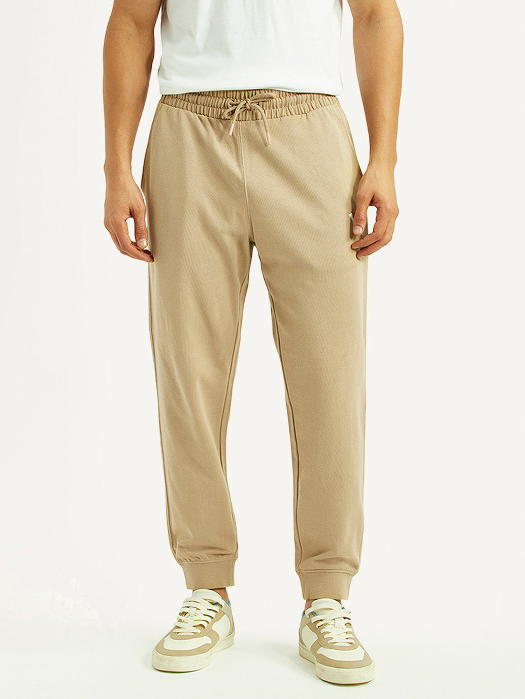 Men's Beige Solid Utility Joggers - 6b9bfb09-576c-482d-8206-828d570df91c View