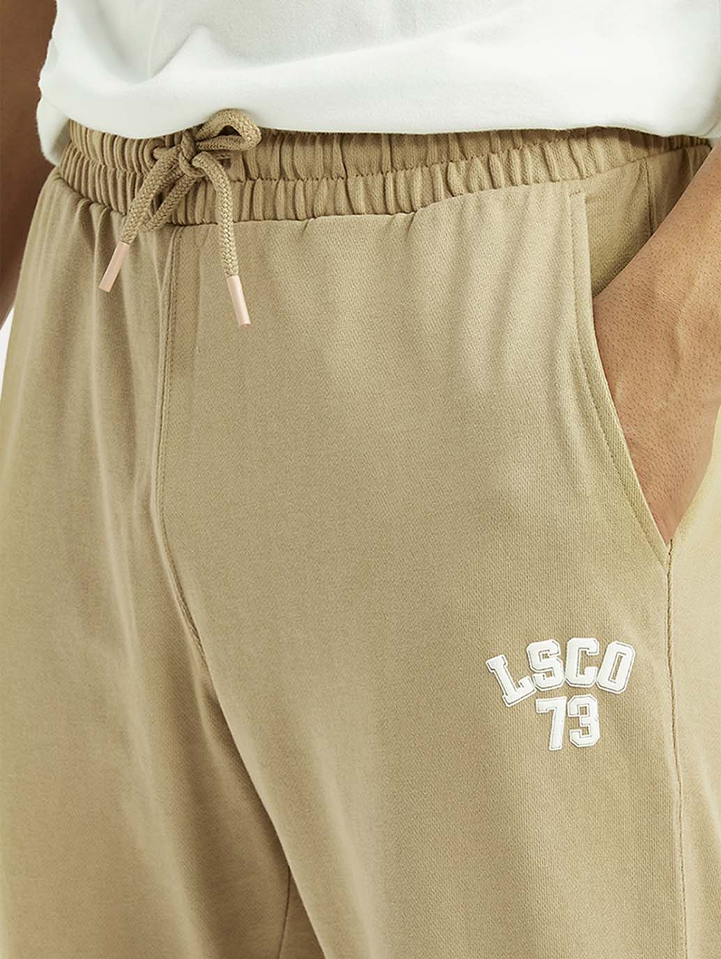 Men's Beige Solid Utility Joggers - 50091758-d094-4c2f-8f49-45b92d9a99a0 View