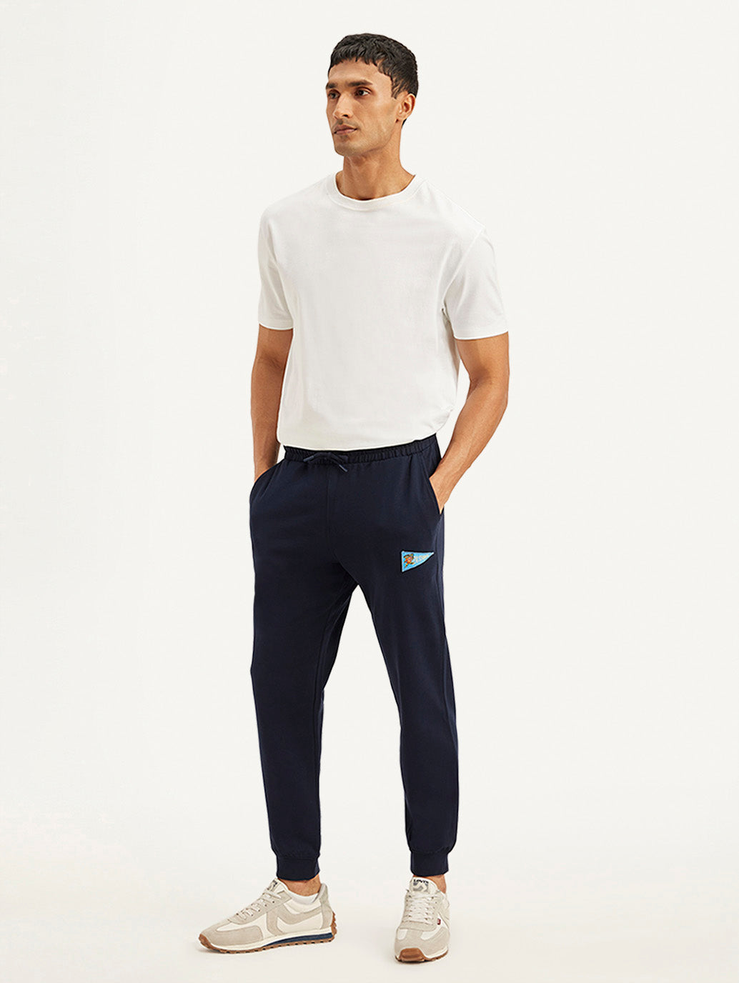 Men's Navy Solid Utility Joggers